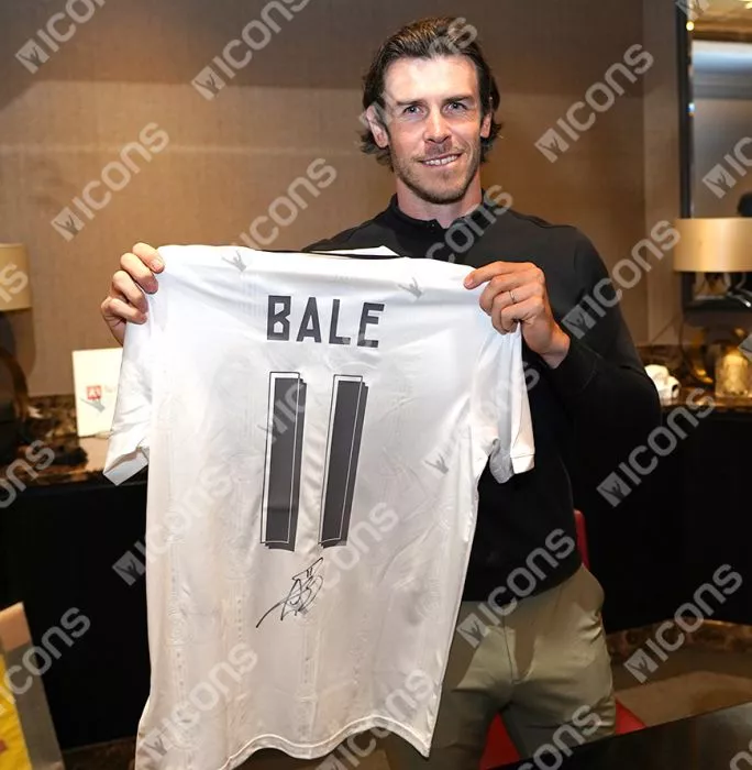 Gareth Bale Official UEFA Champions League Back Signed And Hero Framed Real Madrid Modern Home Shirt With Fan Style Numbers