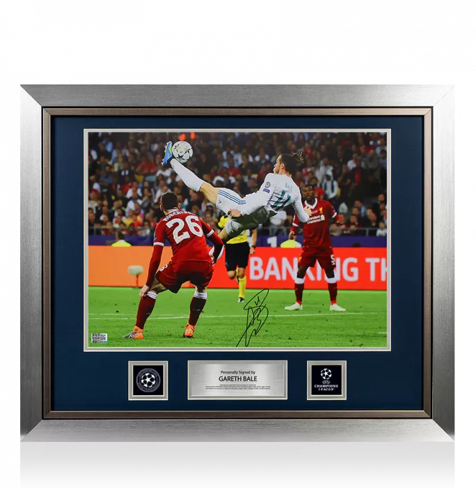 Gareth Bale Official UEFA Champions League Signed and Framed Real Madrid Photo: 2018 UEFA Champions League Final Overhead Kick Goal