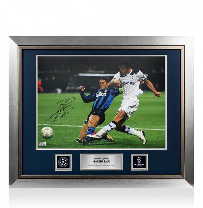 Gareth Bale Official UEFA Champions League Signed and Framed Tottenham Hotspur Photo: Iconic Goal vs Internazionale