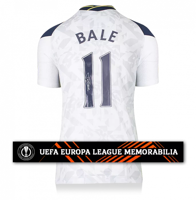 Gareth Bale Official UEFA Europa League Signed Tottenham Hotspur 2020-21 Home Shirt