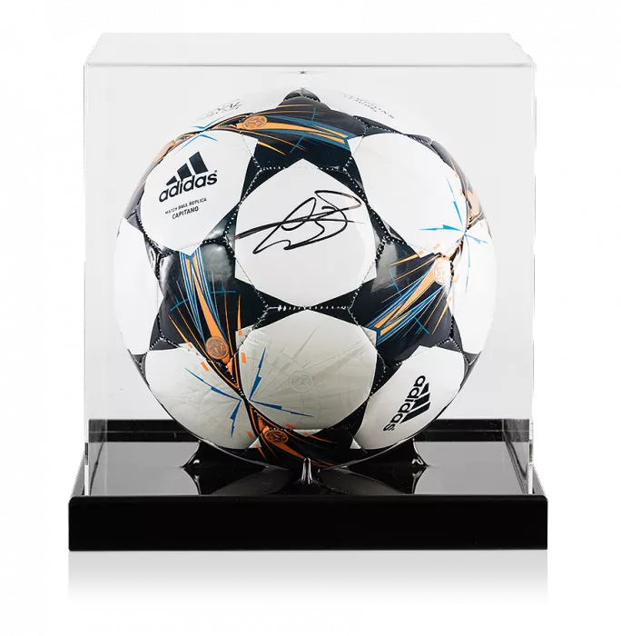 Gareth Bale Signed 2013-14 UEFA Champions League Football In Acrylic Case