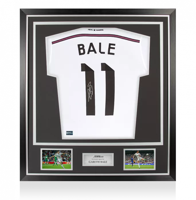 Gareth Bale Signed Real Madrid 2014-15 Home Shirt With Fan Style Numbers In Classic Frame