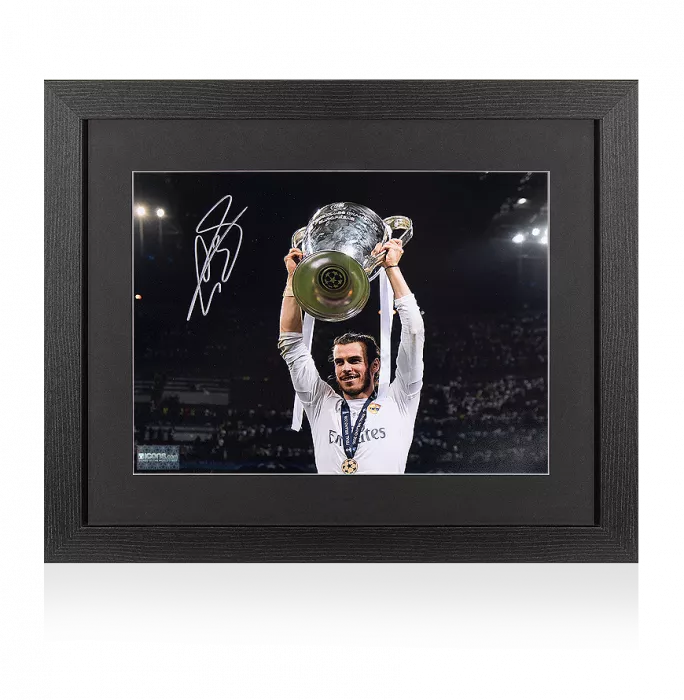 Gareth Bale Signed Real Madrid Photo In Black Wooden Frame: 2016 UEFA Champions League Winner