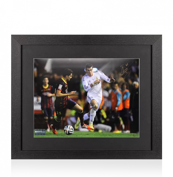 Gareth Bale Signed Real Madrid Photo In Black Wooden Frame: Copa Del Rey Wonder Goal