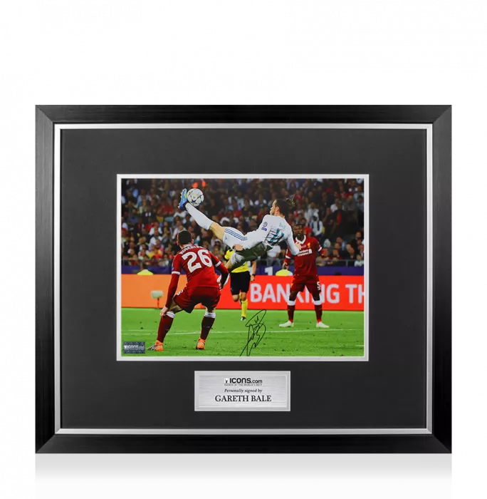 Gareth Bale Signed Real Madrid Photo In Premium Photo Frame: 2018 UEFA Champions League Final Overhead Kick Goal