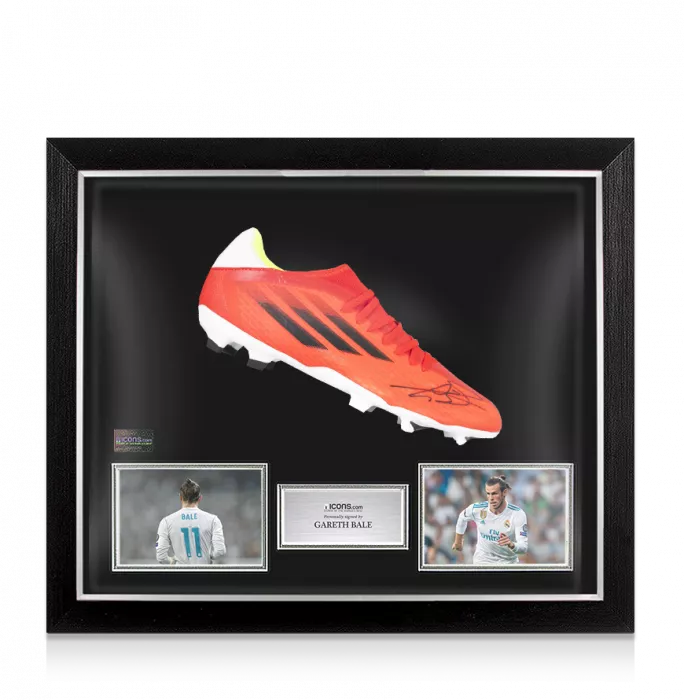 Gareth Bale Signed Red Adidas X Boot In Bubble Frame: Option 1