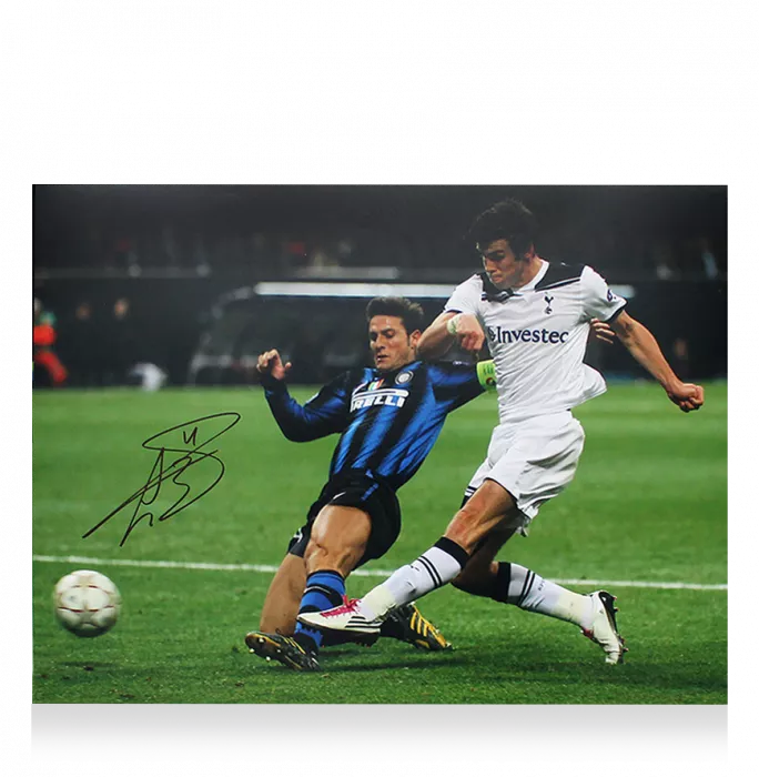 Gareth Bale Signed Tottenham Hotspur Photo In Black Wooden Frame: Iconic UEFA Champions League Goal Vs Internazionale