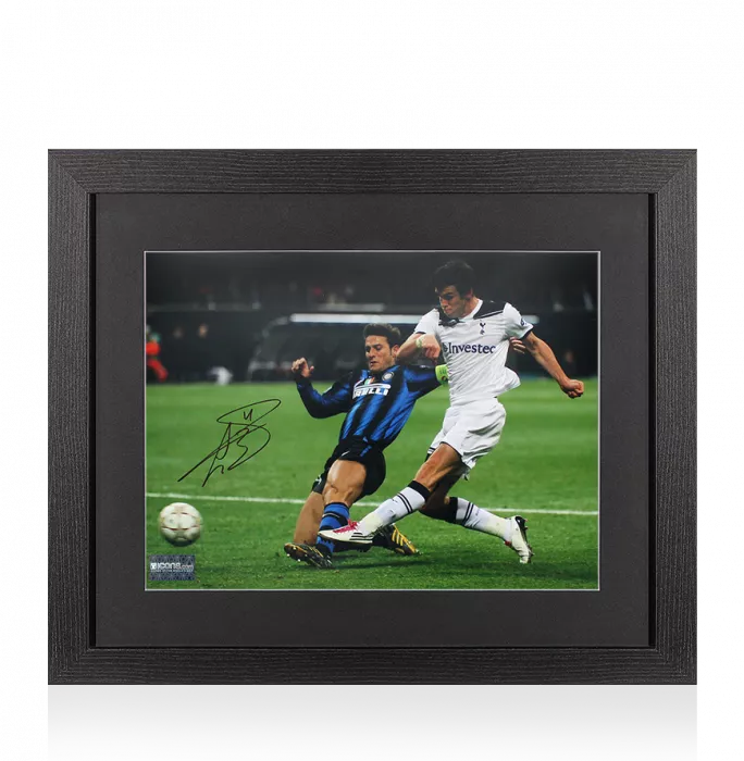 Gareth Bale Signed Tottenham Hotspur Photo In Black Wooden Frame: Iconic UEFA Champions League Goal vs Internazionale