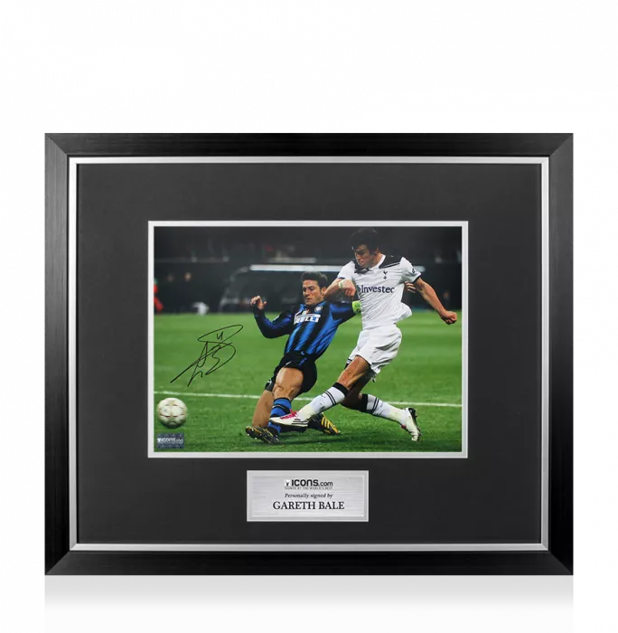 Gareth Bale Signed Tottenham Hotspur Photo In Premium Photo Frame: Iconic UEFA Champions League Goal vs Internazionale