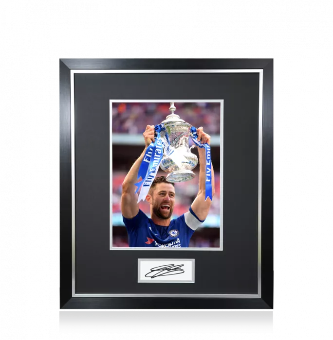 Gary Cahill Signed Plaque and Photo Frame: 2018 FA Cup Winner
