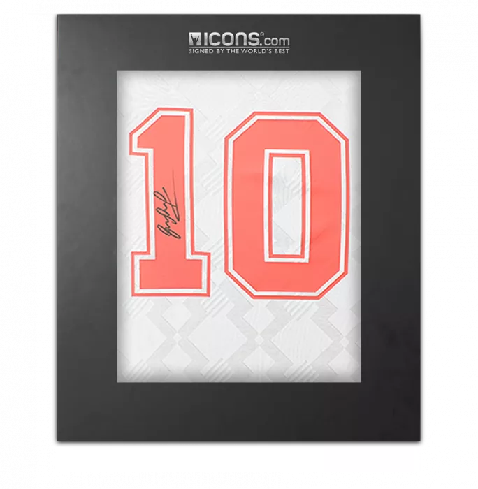 Gary Lineker Back Signed England 1990 Home Shirt In Deluxe Packaging