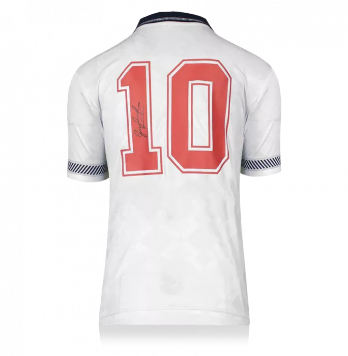 Gary Lineker Back Signed England 1990 Home Shirt