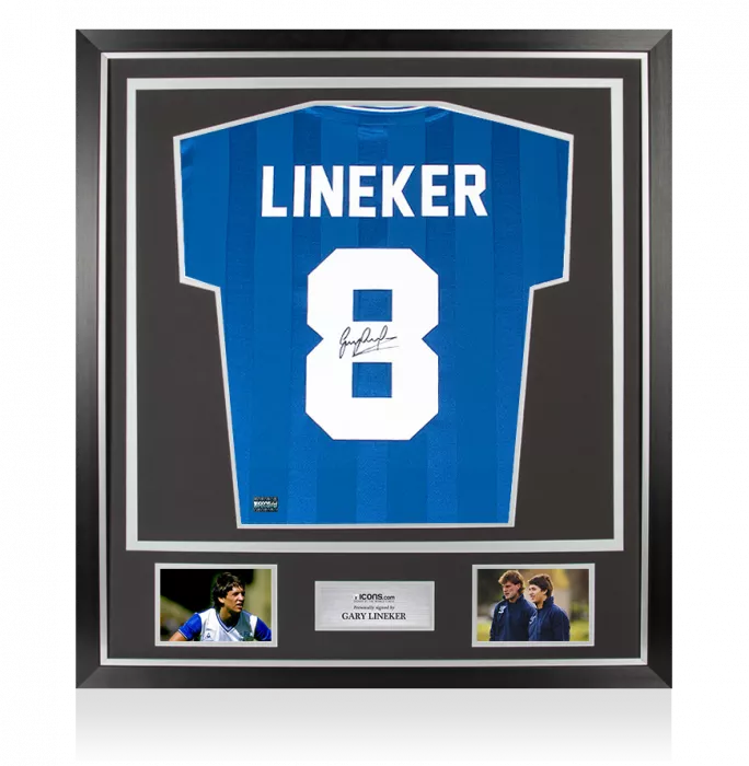 Gary Lineker Back Signed Everton 1986-87 Home Shirt In Classic Frame