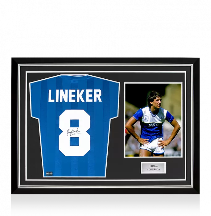 Gary Lineker Back Signed Everton 1986-87 Home Shirt In Hero Frame: Option 1