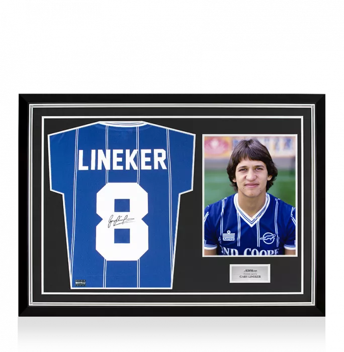 Gary Lineker Back Signed Leicester City 1984-85 Home Shirt In Hero Frame: Option 1