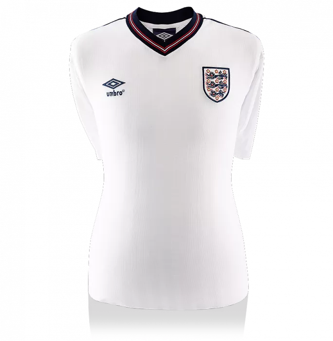 Gary Lineker Back Signed Retro England Home Shirt In Classic Frame