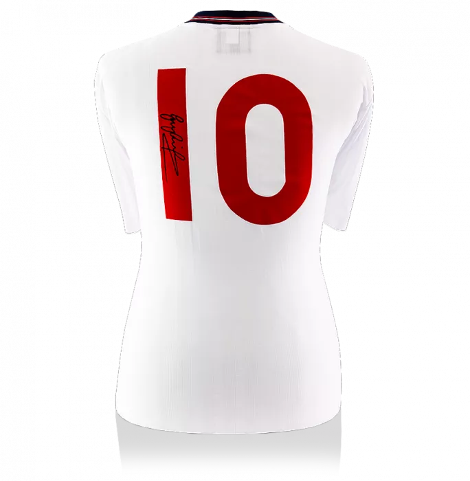 Gary Lineker Back Signed Retro England Home Shirt