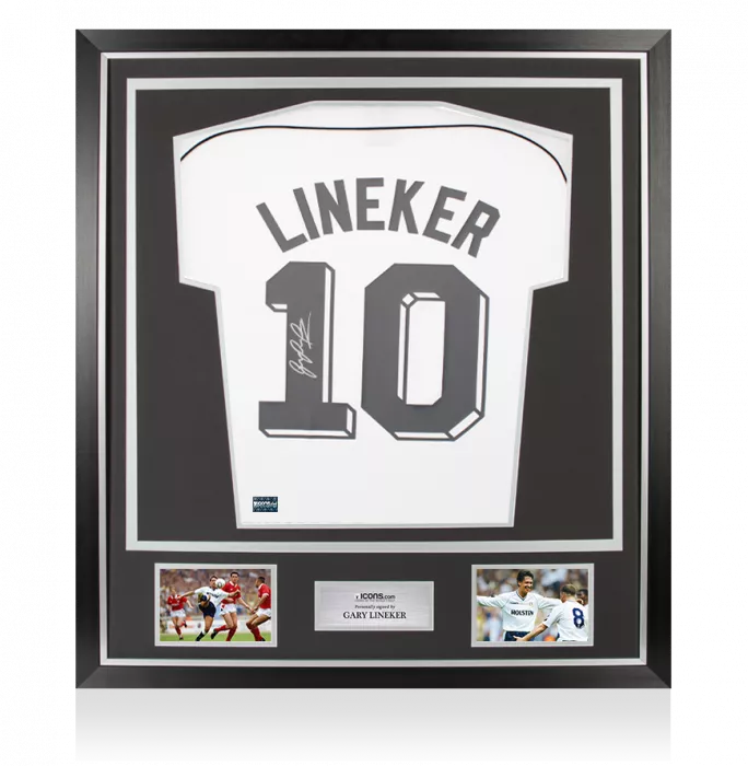 Gary Lineker Back Signed Tottenham Hotspur 1986 Home Shirt In Classic Frame