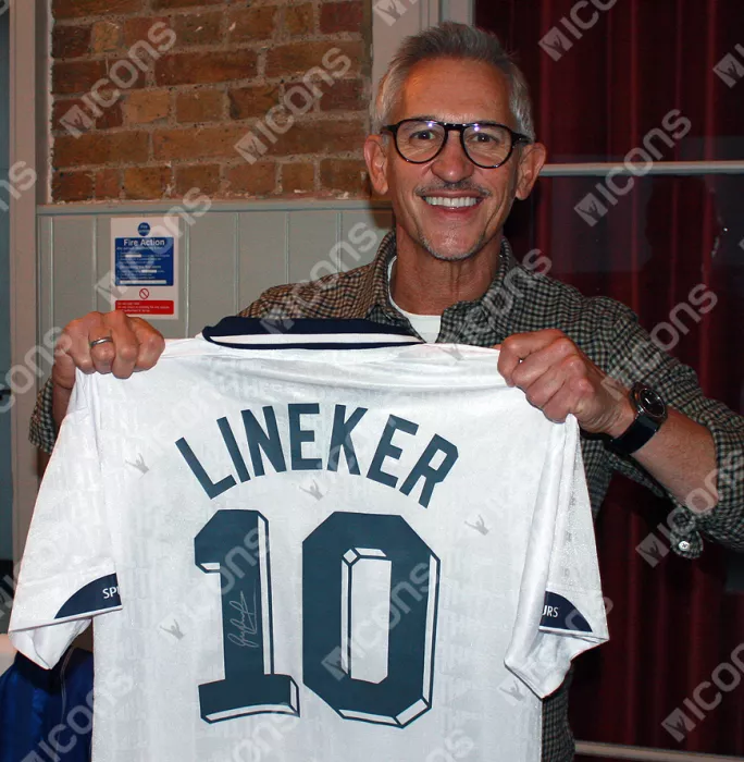 Gary Lineker Back Signed Tottenham Hotspur 1991-92 Home Shirt In Hero Frame: Option 1