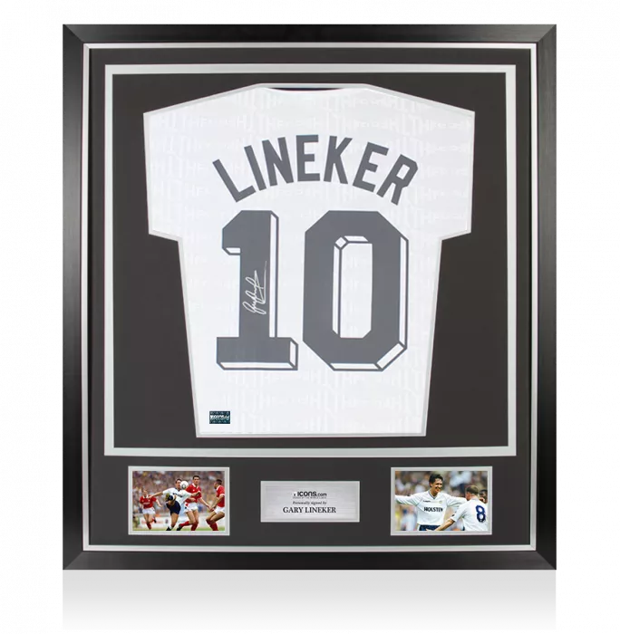 Gary Lineker Back Signed Tottenham Hotspur 1991-92 Home Shirt In Classic Frame