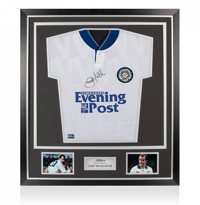 Gary McAllister Front Signed Leeds United 1992 Home Shirt In Classic Frame