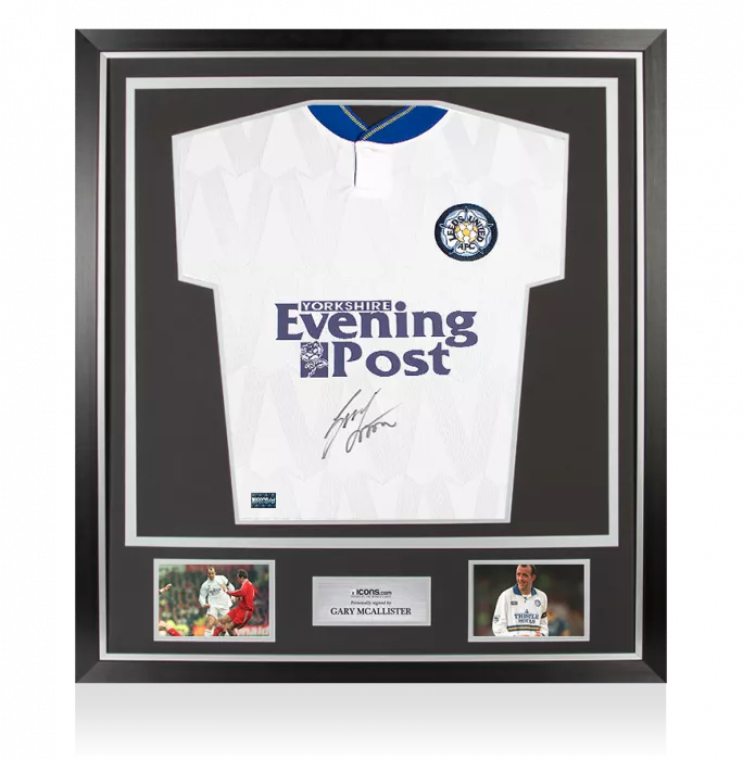 Gary McAllister Front Signed Leeds United 1992 Home Shirt In Classic Frame