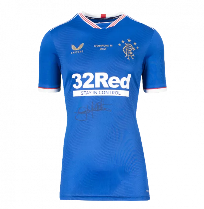 Gary McAllister Front Signed Rangers Home Shirt In Classic Frame