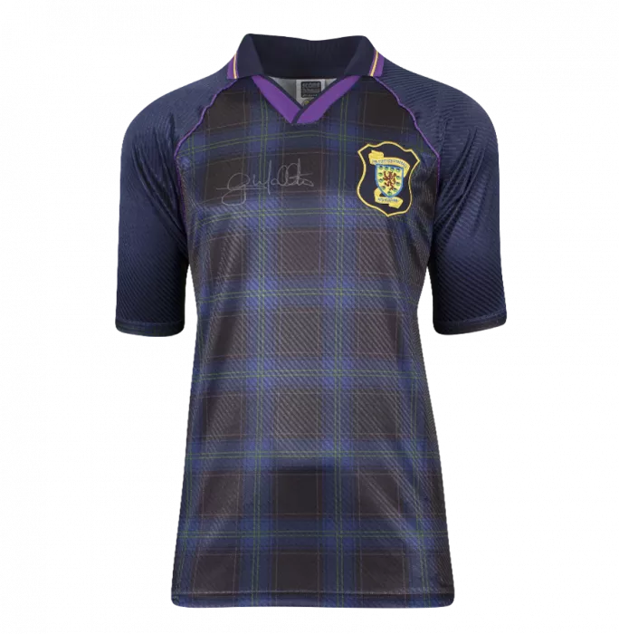 Gary McAllister Front Signed Scotland Euro 1996 Home Shirt In Classic Frame