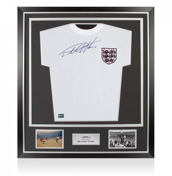 Geoff Hurst Front Signed England 1966 Home Shirt In Classic Frame