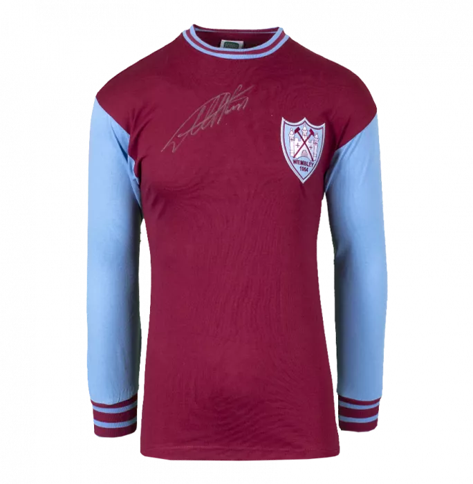 Geoff Hurst Front Signed West Ham 1964 FA Cup Final Shirt In Hero Frame: Option 1
