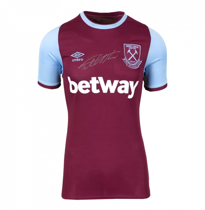 Geoff Hurst Front Signed West Ham 2020-21 Home Shirt In Hero Frame: Option 1