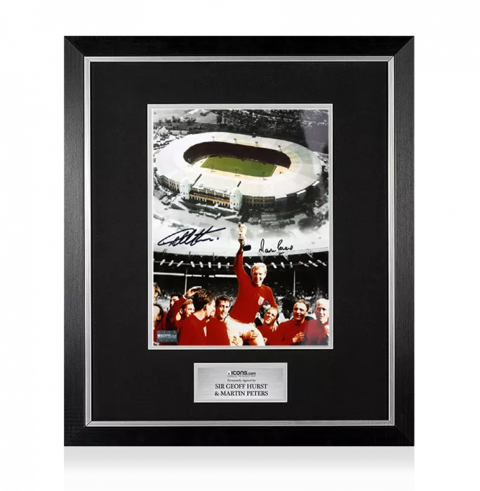 Geoff Hurst & Martin Peters Signed England Photo In Premium Photo Frame: Wembley 1966 Heroes