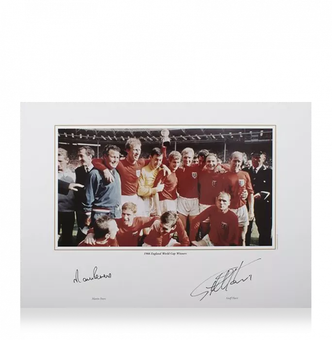 Geoff Hurst & Martin Peters Signed England Photo