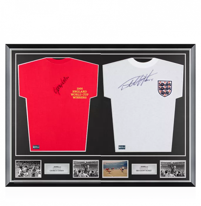 George Cohen & Geoff Hurst Signed England Shirts In Classic Dual Frame