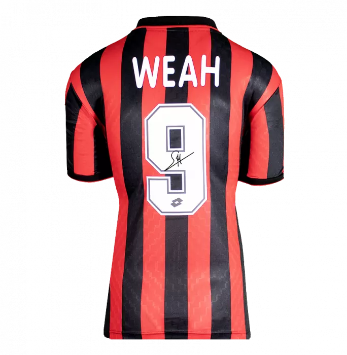George Weah Official AC Milan Back Signed AC Milan 1996 Home Shirt