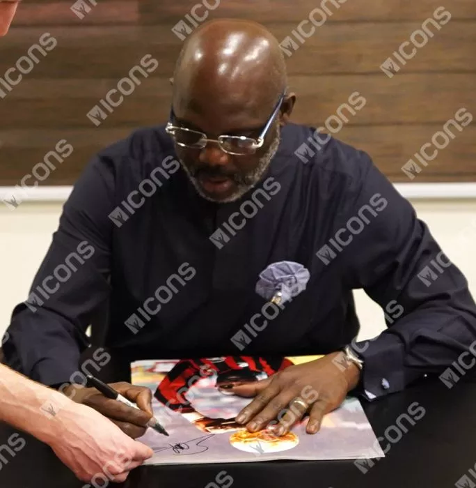 George Weah Official Ballon D'Or™ Signed AC Milan Photo: 1995 Ballon D'Or Winner
