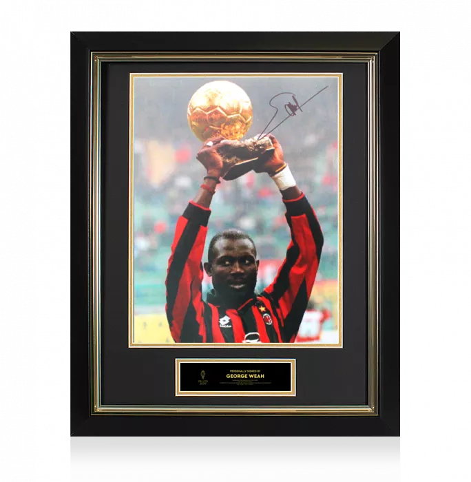 George Weah Official Ballon d'Or™ Signed AC Milan Photo: 1995 Ballon d'Or Winner
