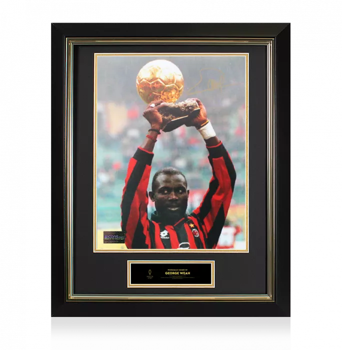 George Weah Official Ballon d'Or™ Signed AC Milan Photo: 1995 Ballon d'Or Winner