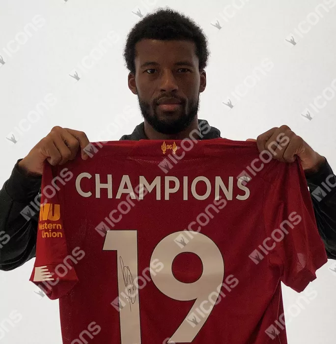 Georginio Wijnaldum Back Signed Liverpool 2019-20 Home Shirt In Hero Frame: Premier League Champions Special Edition
