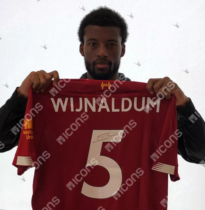 Georginio Wijnaldum Back Signed Liverpool 2019-20 Home Shirt In Hero Frame: Option 1