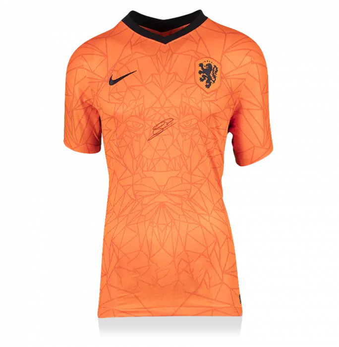 Georginio Wijnaldum Front Signed Netherlands 2020-21 Home Shirt In Classic Frame