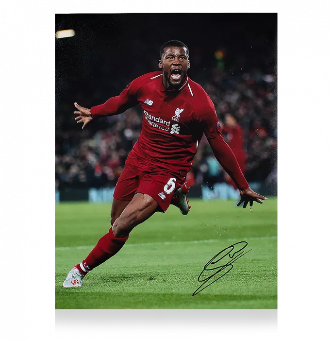 Georginio Wijnaldum Signed Liverpool Photo: Goal vs FC Barcelona