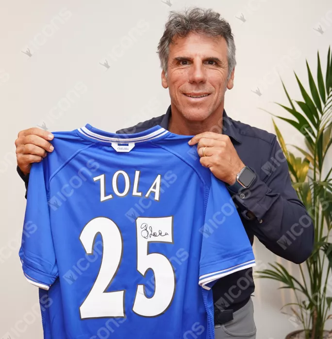 Gianfranco Zola & Andriy Shevchenko Signed Chelsea Shirts In Classic Dual Frame