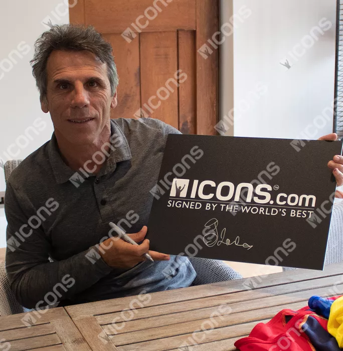 Gianfranco Zola Back Signed Chelsea 1997-99 Home Shirt In Classic Frame