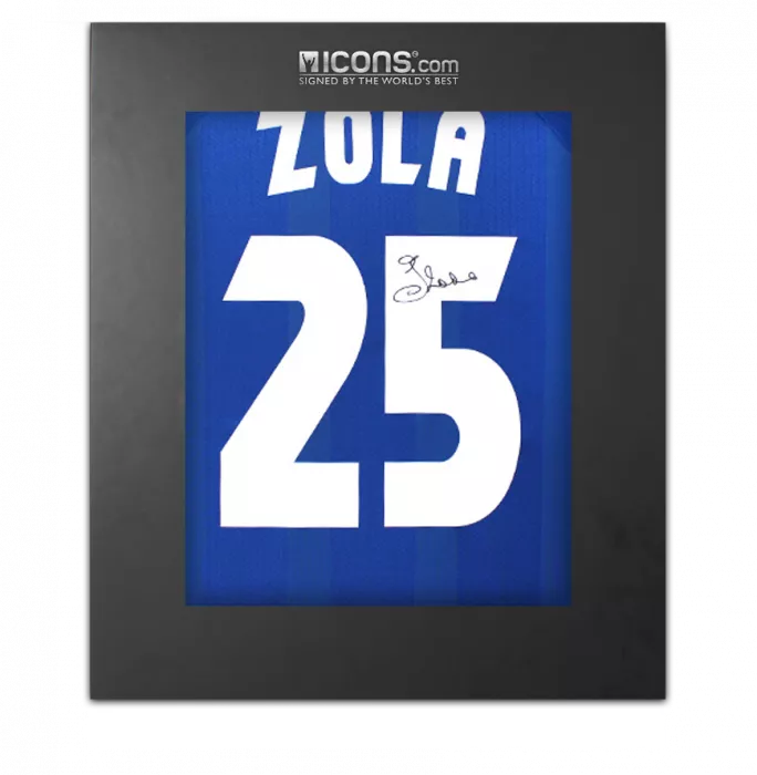 Gianfranco Zola Back Signed Chelsea 1998 European Cup Winners Cup Shirt In Deluxe Packaging
