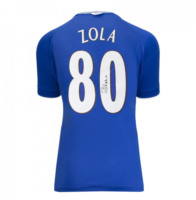 Gianfranco Zola Back Signed Chelsea 2000 Home Shirt: 80 Goals Edition In Classic Frame