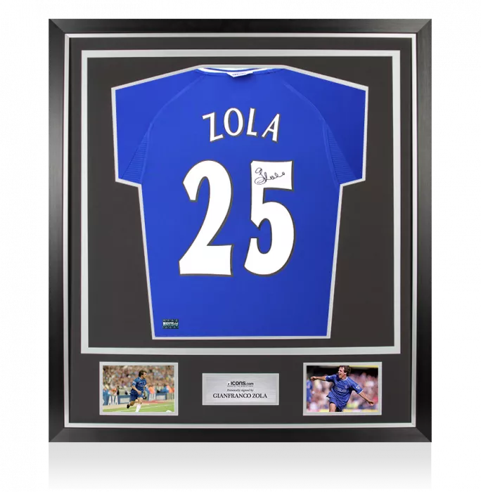 Gianfranco Zola Back Signed Chelsea 2000 Home Shirt In Classic Frame