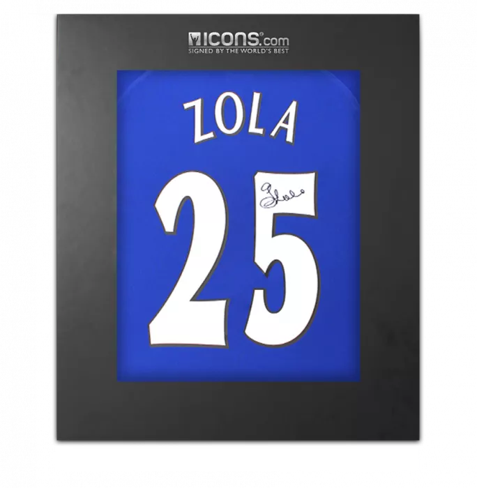 Gianfranco Zola Back Signed Chelsea 2000 Home Shirt In Deluxe Packaging