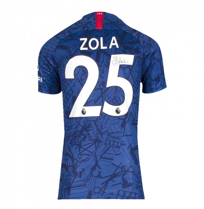 Gianfranco Zola Back Signed Chelsea 2019-20 Home Shirt In Classic Frame