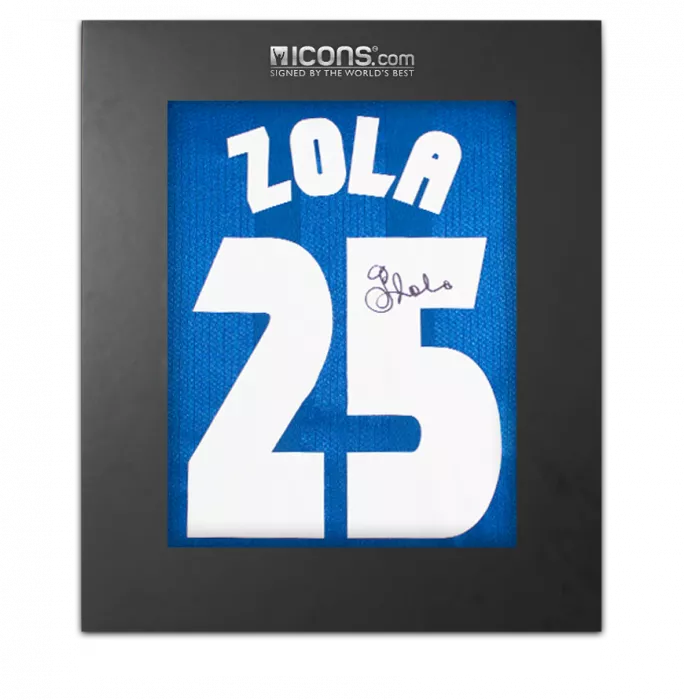 Gianfranco Zola Back Signed Chelsea FC 1998 Home Shirt: Cup Winners' Cup Final Edition In Deluxe Packaging